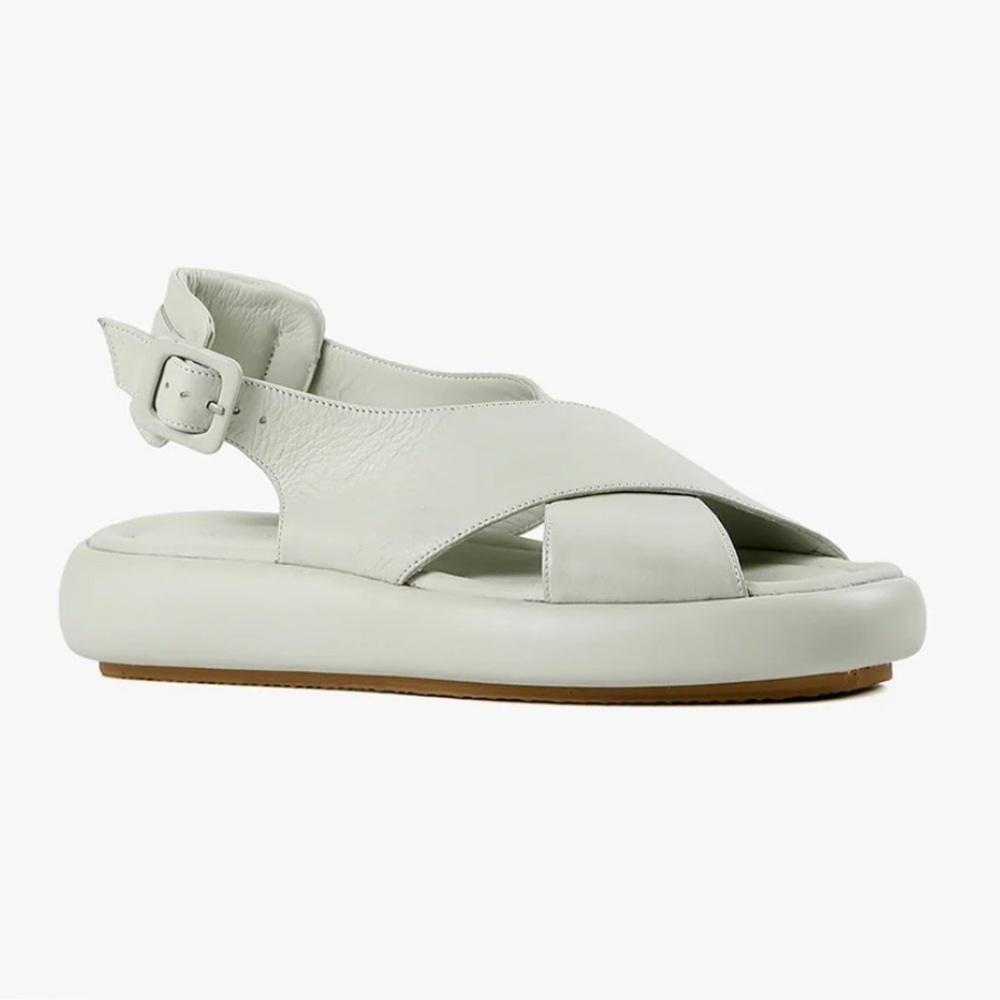 All Black Brand Taupe  Sandals with Cushioned Sole and Crisscross Straps